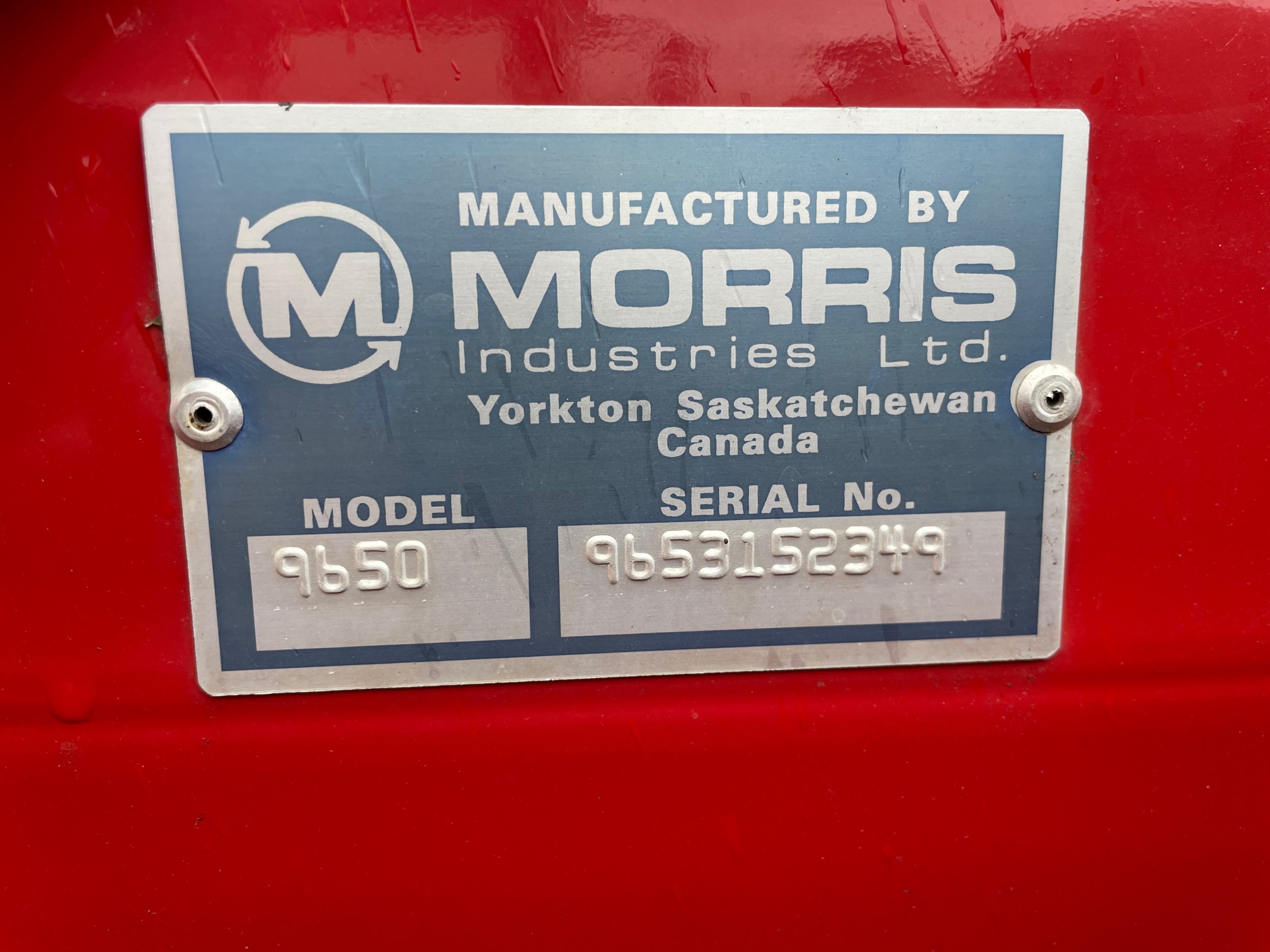 2015 Morris 9650 Air Tank/Cart