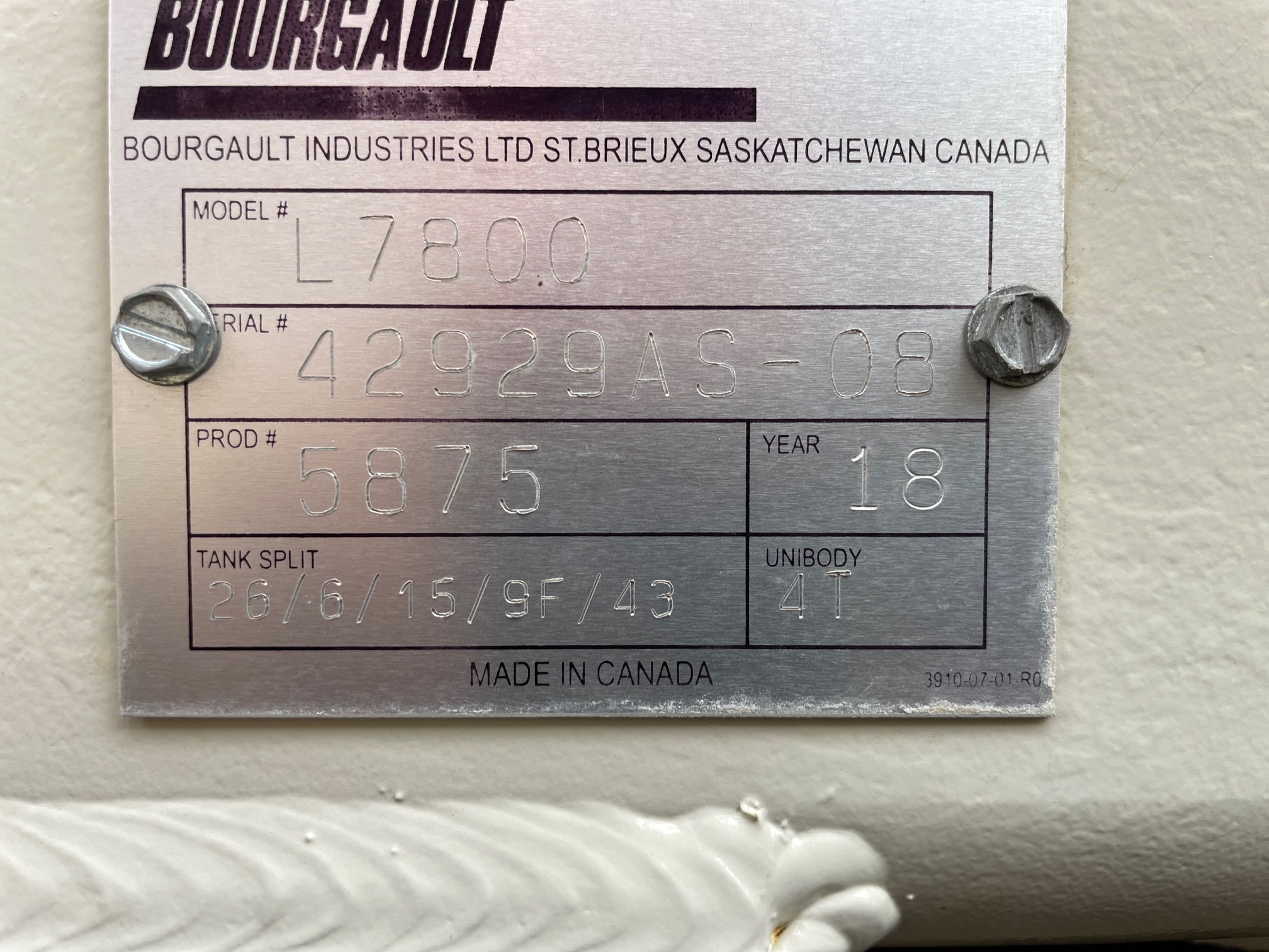 2018 Bourgault L7800 Air Tank/Cart