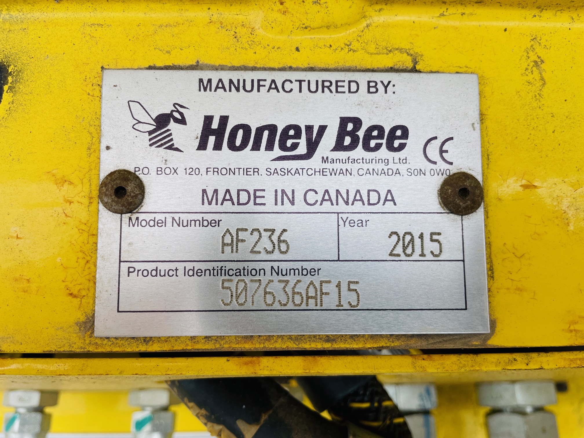 2015 Honey Bee AF236 Header
