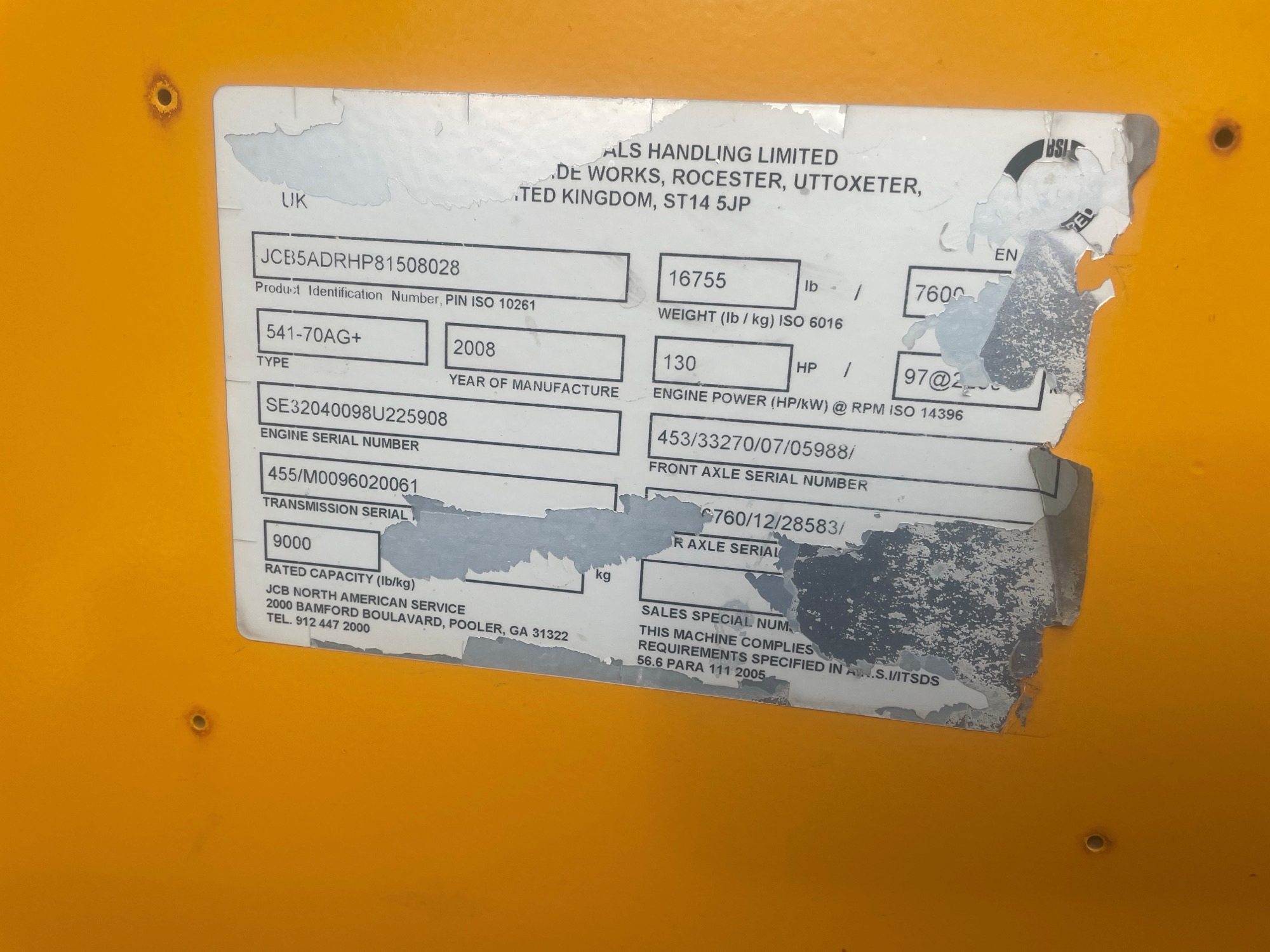 2008 JCB 541-70 TeleHandler