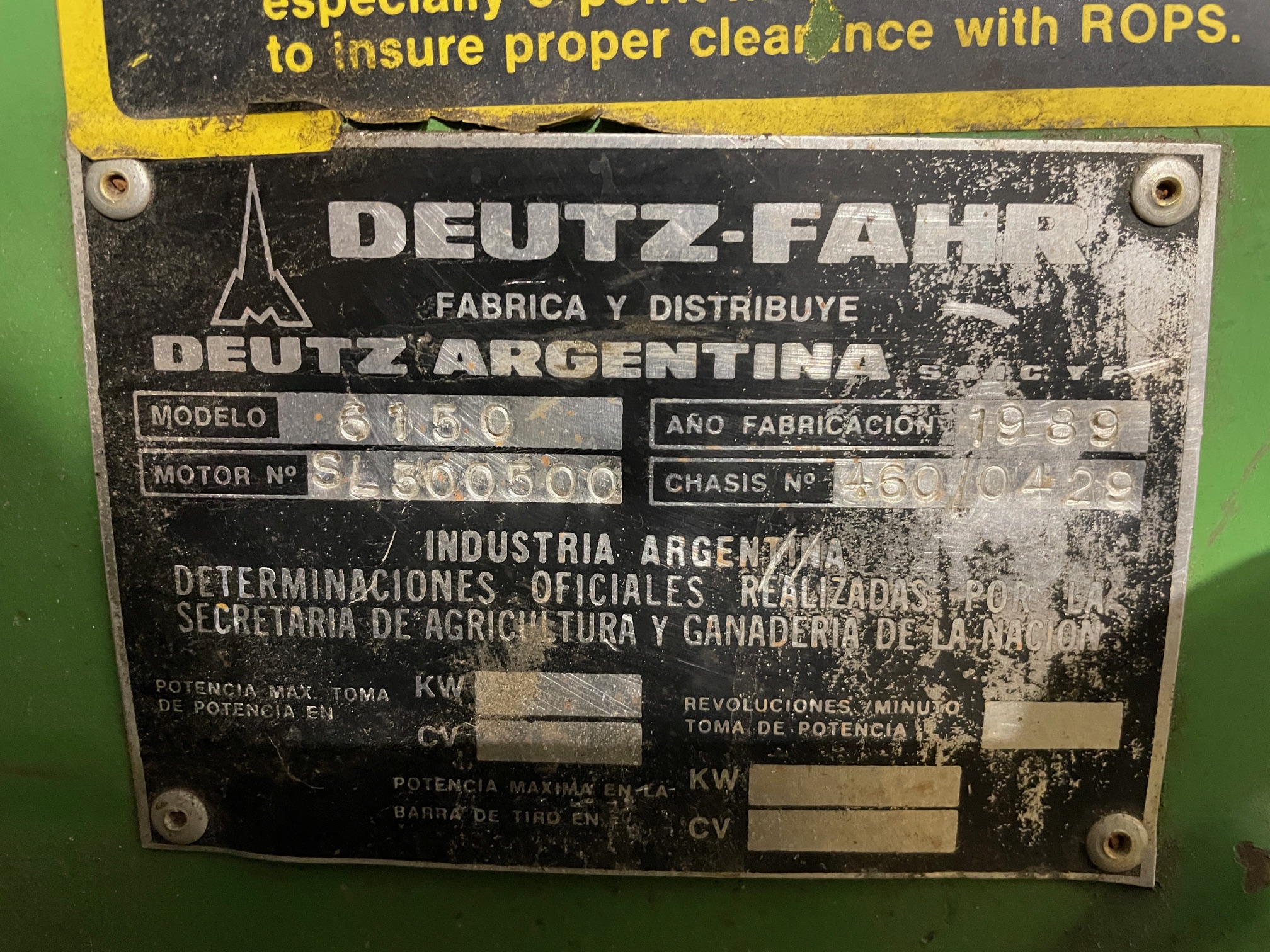 1989 Deutz Allis 6150 Tractor Compact