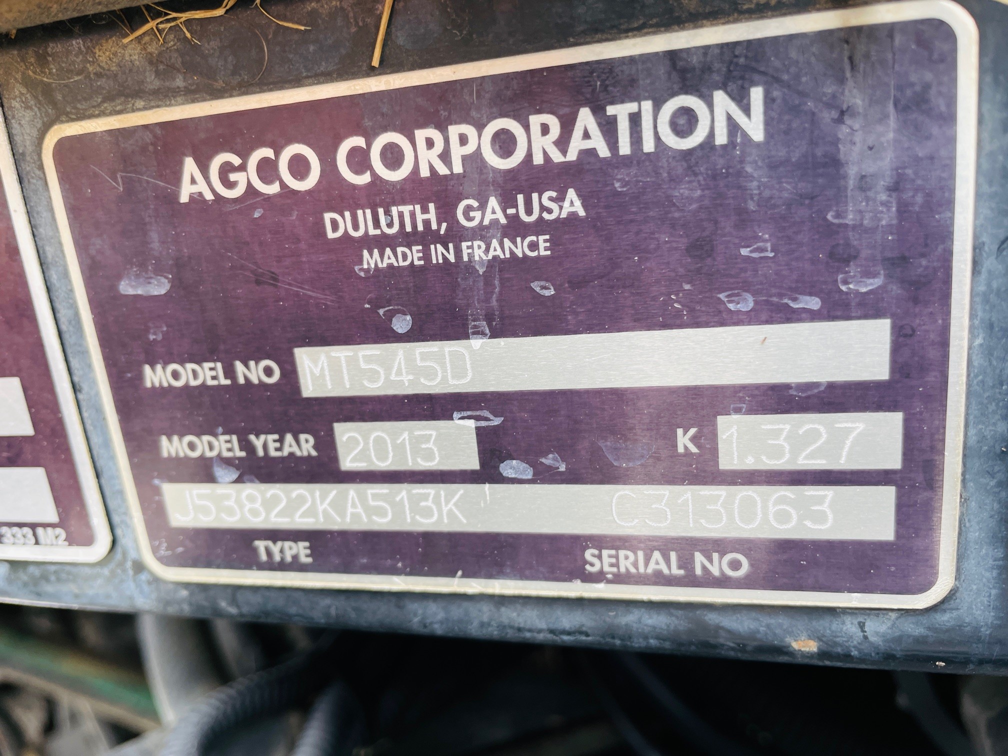 2013 Challenger MT545D Tractor