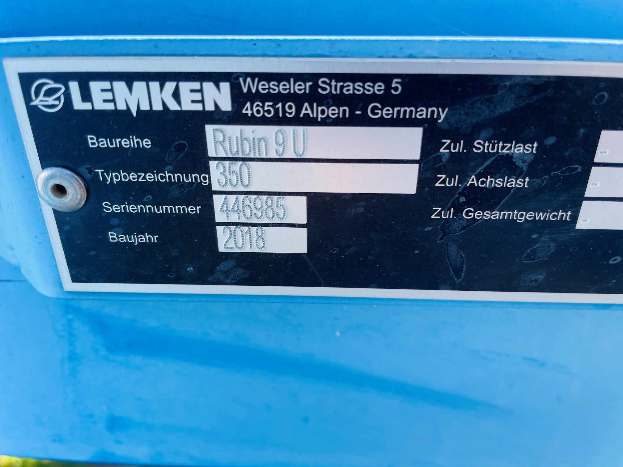 2018 LEMKEN RUBIN 9 Harrow