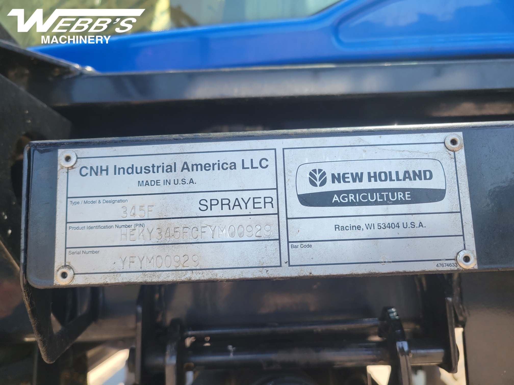 2016 New Holland SP.345F Sprayer/High Clearance