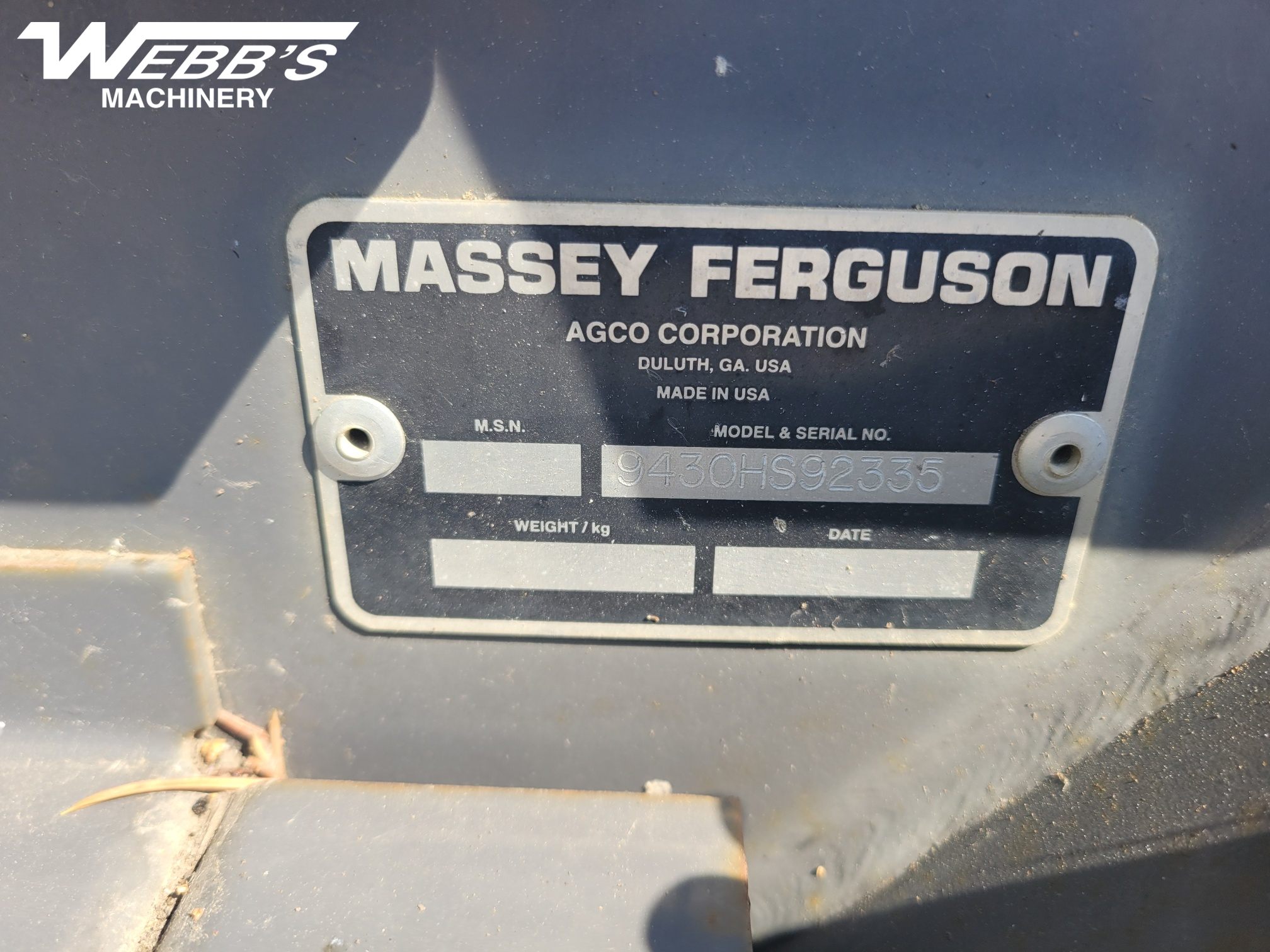 2007 Massey Ferguson 9430 Windrower