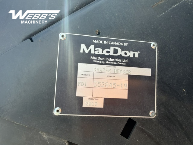 2019 MacDon FD145 Header Combine