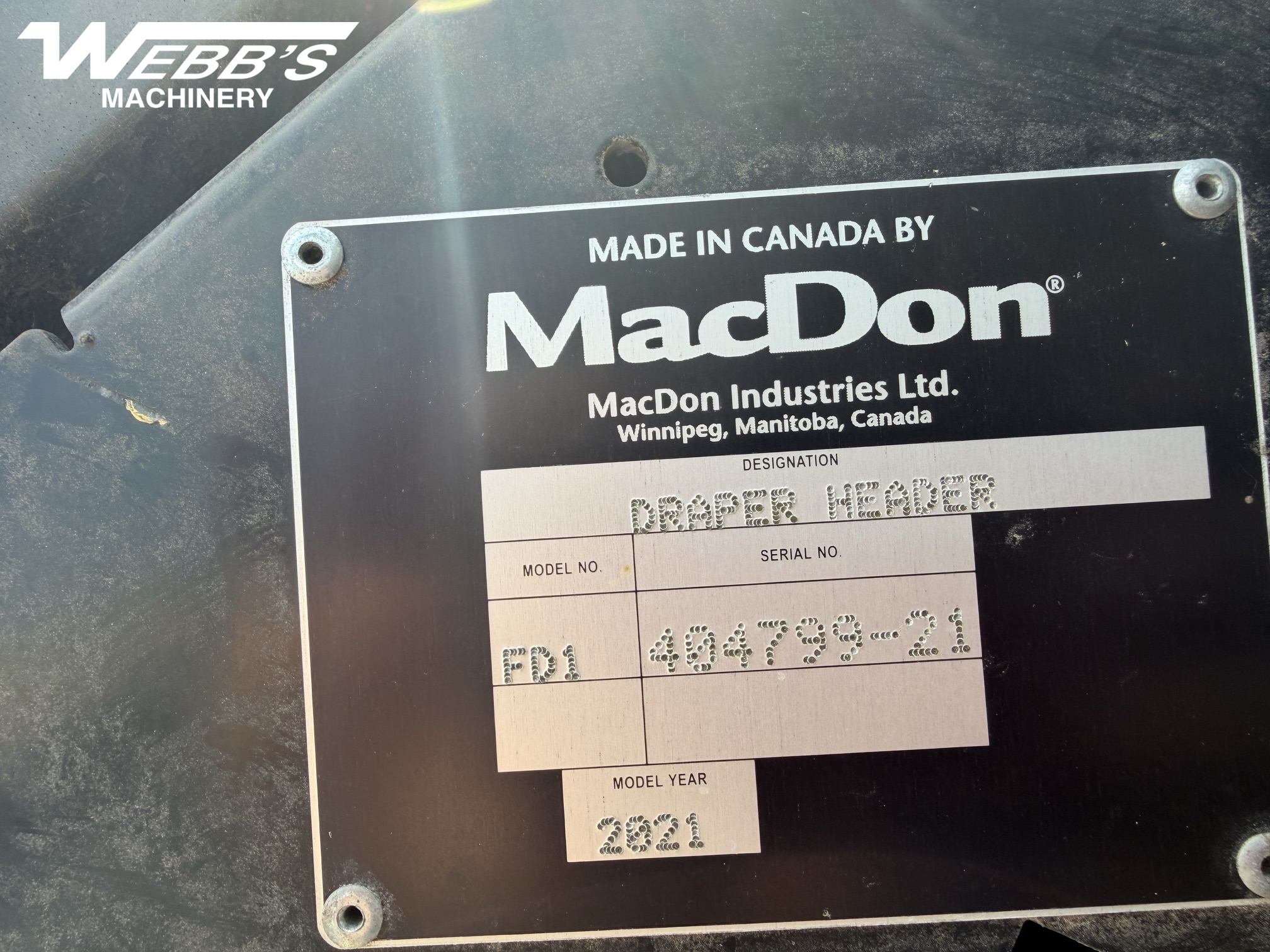 2021 MacDon FD135 Header Combine