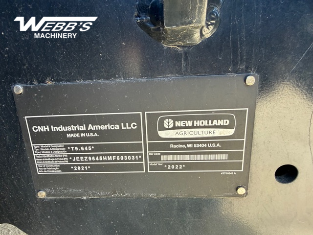 2022 New Holland T9.645HD Tractor