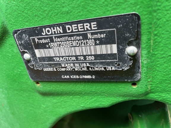 2021 John Deere 7R 250 Tractor