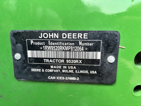 2021 John Deere 9520RX Tractor Rubber Track