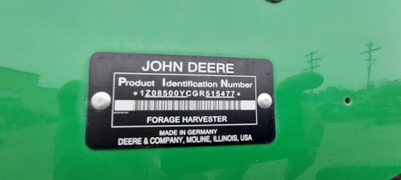 2016 John Deere 8500 Forage Harvester