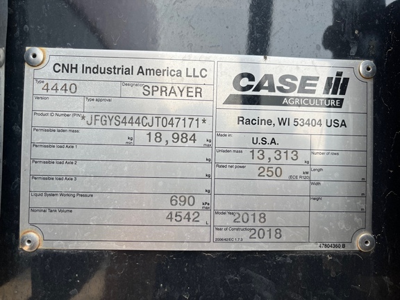 2018 Case IH 4440 Sprayer/High Clearance