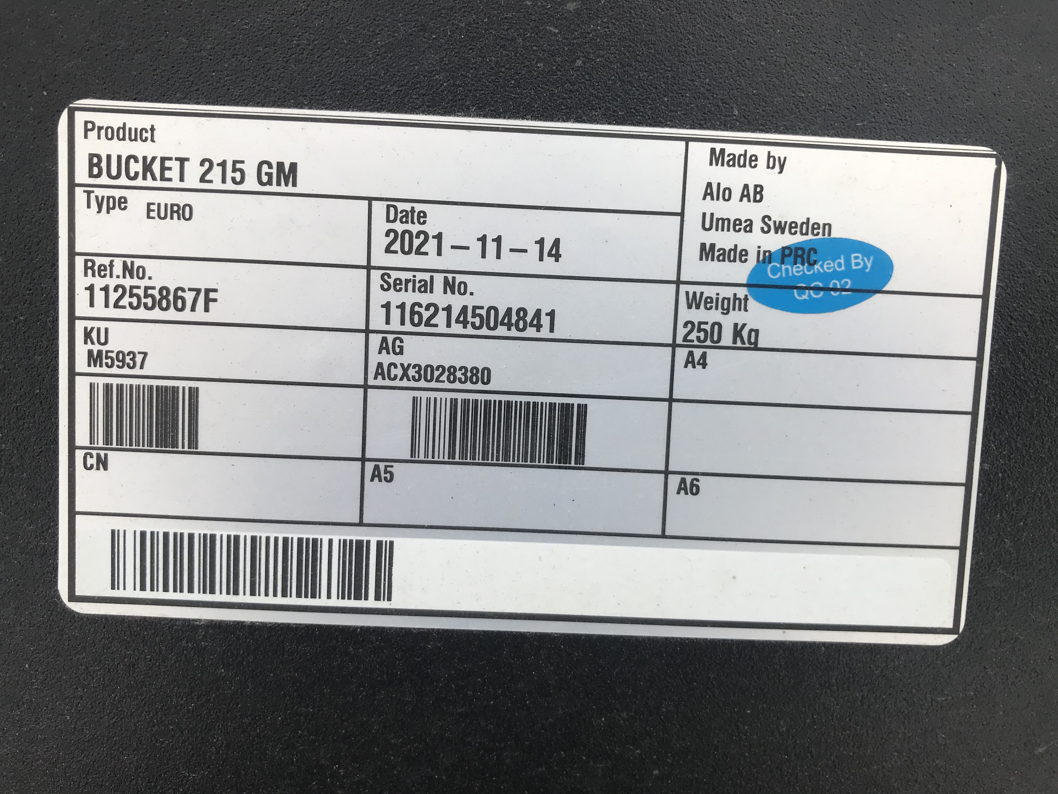 2022 ALO 215 GM Bucket