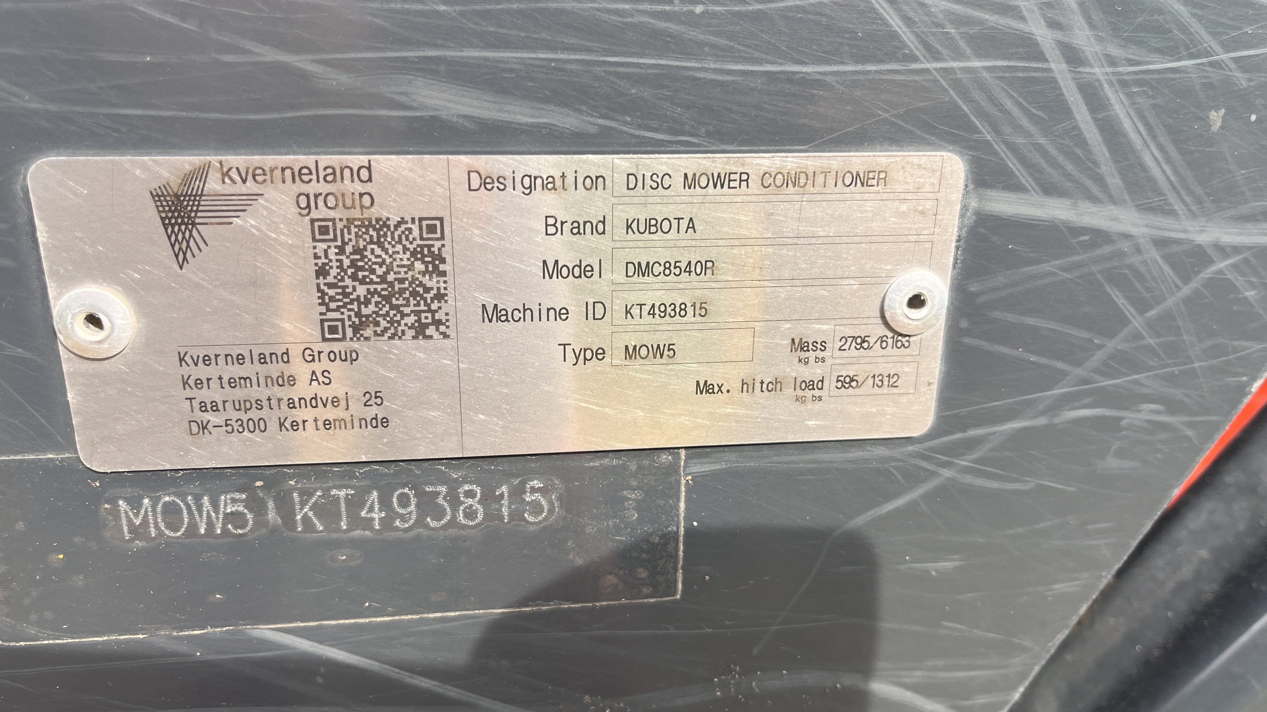 2020 Kubota DMC8540R Mower Conditioner