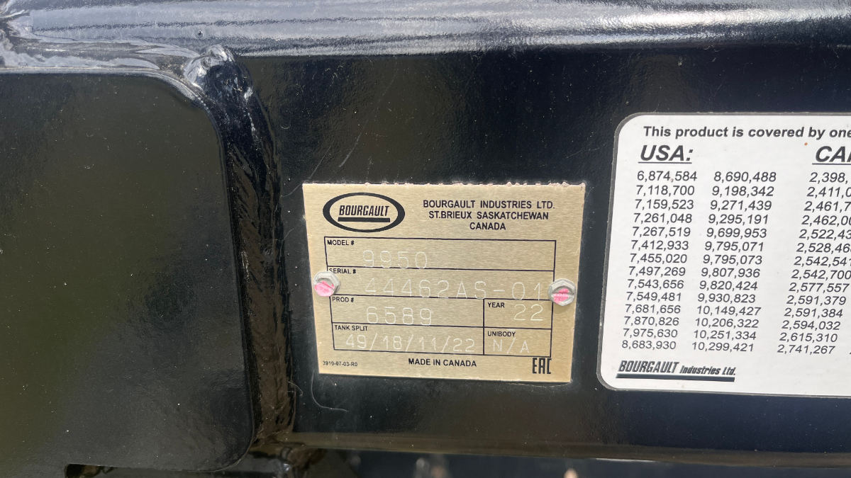 2022 Bourgault 9950 Air Tank/Cart
