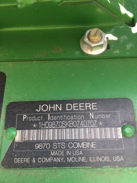 2011 John Deere 9870 STS Combine