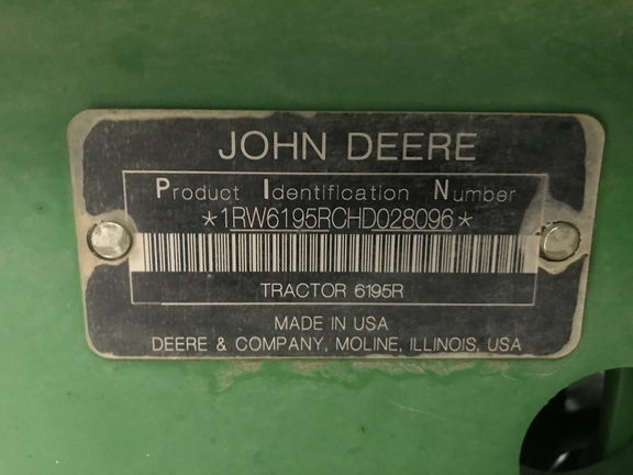 2017 John Deere 6195R Tractor