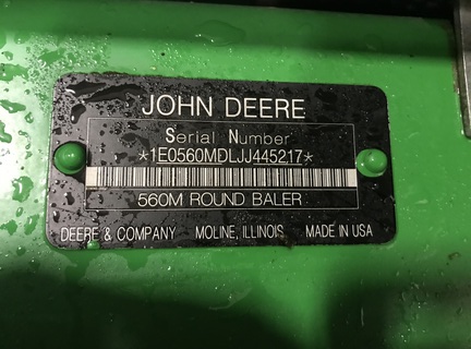 2018 John Deere 560M Baler/Round