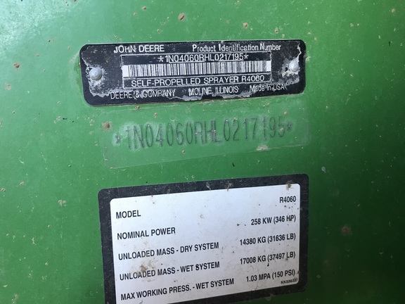 2021 John Deere R4060 Sprayer/High Clearance