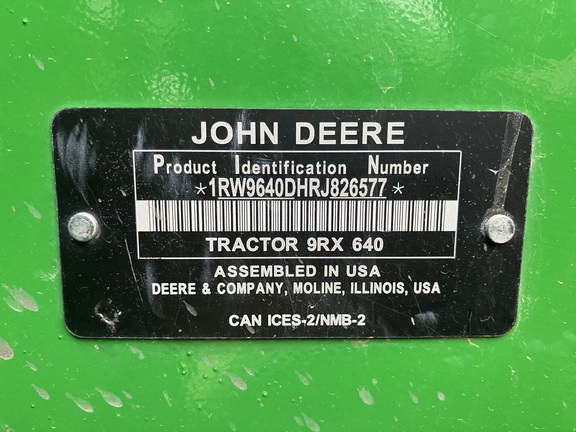 2024 John Deere 9RX 640 Tractor Rubber Track
