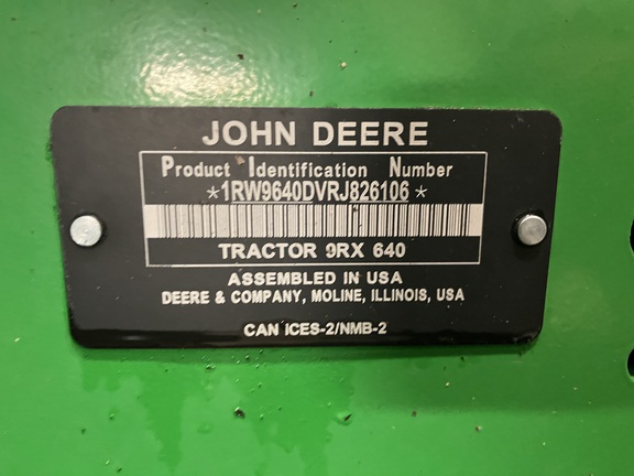 2024 John Deere 9RX 640 Tractor Rubber Track