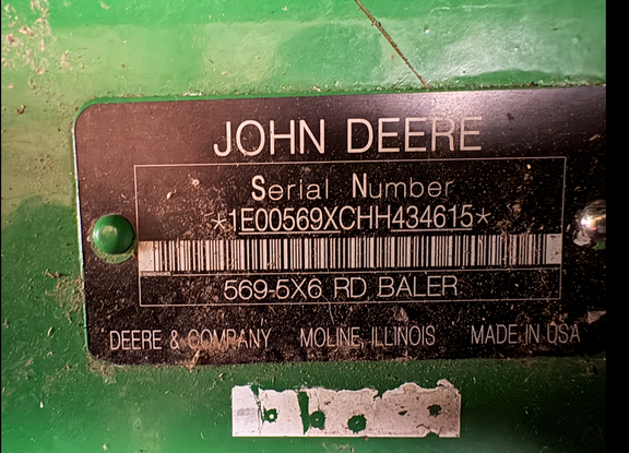 2017 John Deere 569 Baler/Round