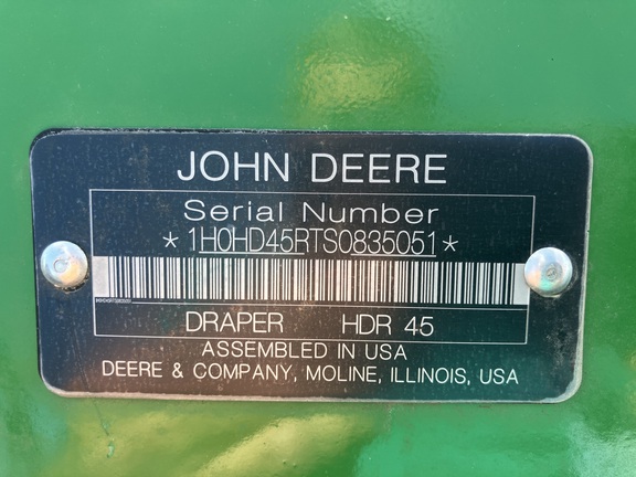 2025 John Deere HDR 45 Header Combine