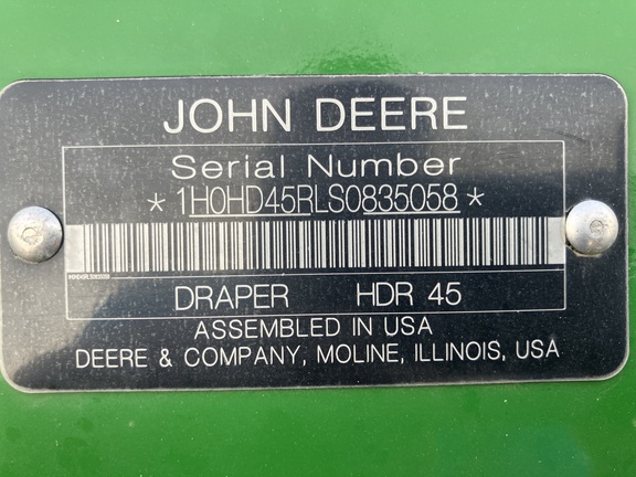 2025 John Deere HDR 45 Header Combine