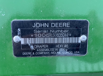 2025 John Deere HDR 45 Header Combine