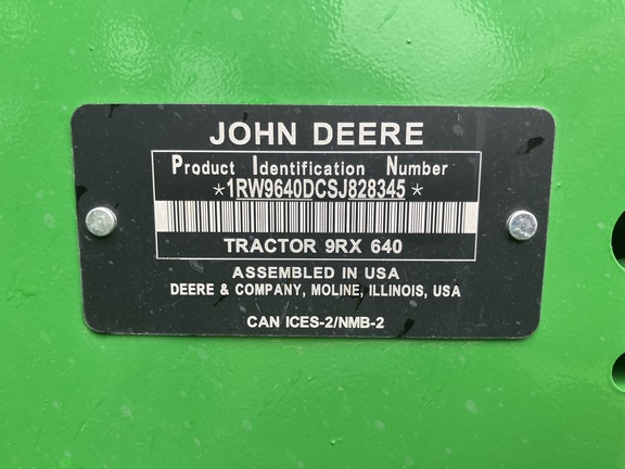 2025 John Deere 9RX 640 Tractor Rubber Track