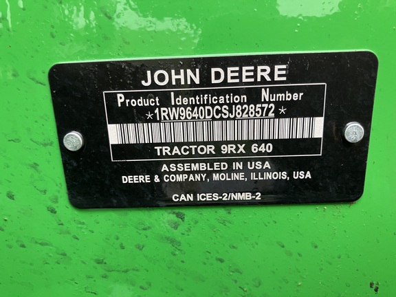 2025 John Deere 9RX 640 Tractor Rubber Track