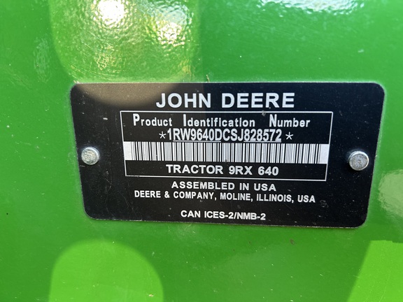 2025 John Deere 9RX 640 Tractor Rubber Track