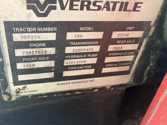 2013 Versatile 350 Tractor 4WD