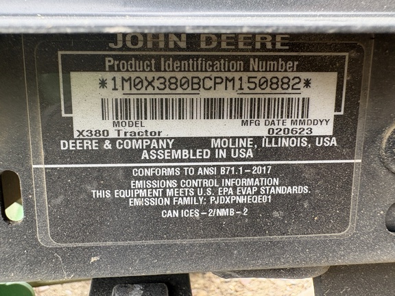 2023 John Deere X380 Garden Tractor