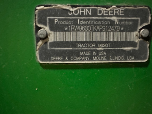 2010 John Deere 9630T Tractor