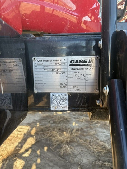 2016 Case IH Patriot 4440 Sprayer/High Clearance