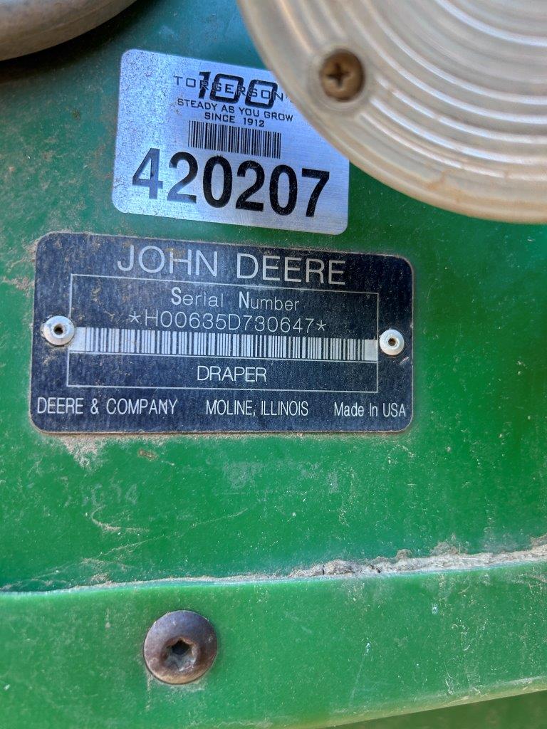 2009 John Deere 635D Header Combine