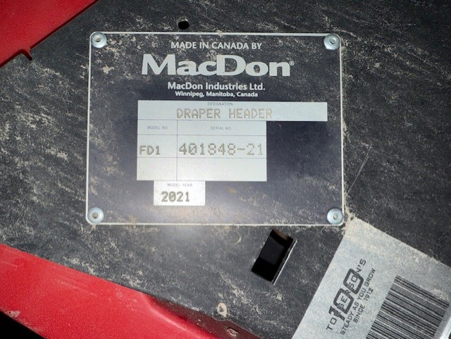 2021 MacDon FD145 Header Combine