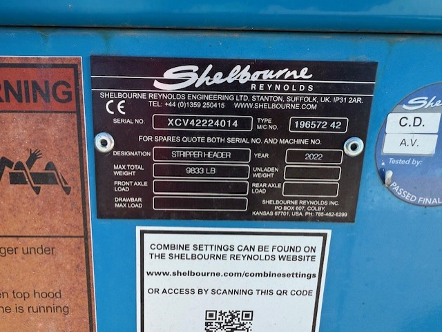 2022 Shelbourne XCV42 Header Stripper