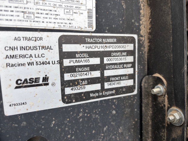 2023 Case IH PUMA165 Tractor