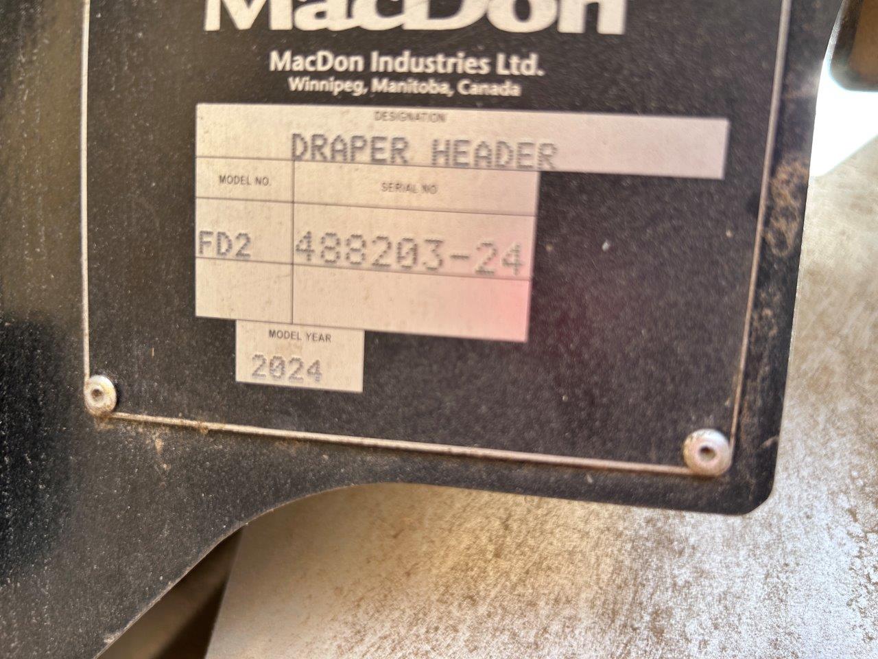 2024 MacDon FD250 Header Combine