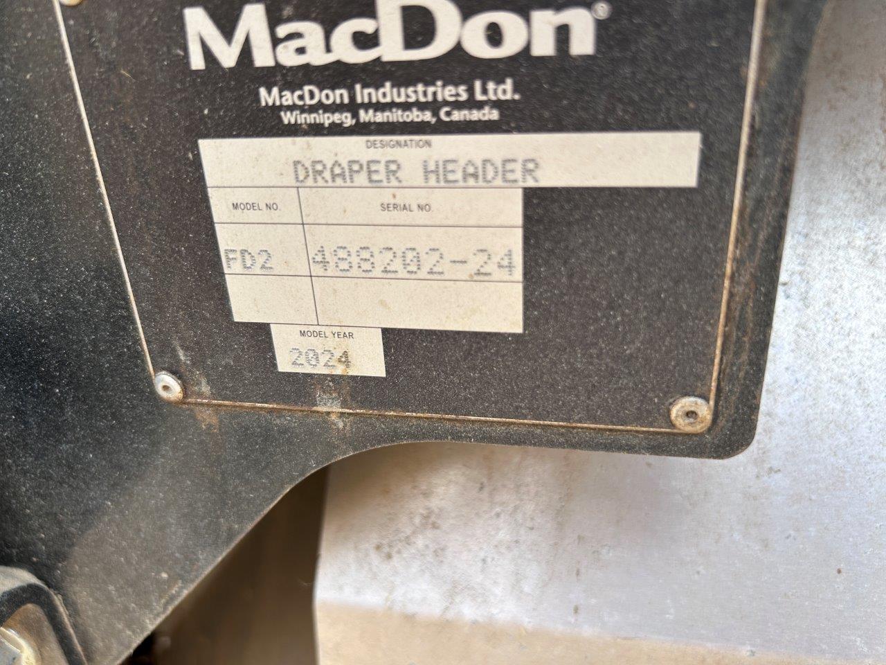 2024 MacDon FD250 Header Combine