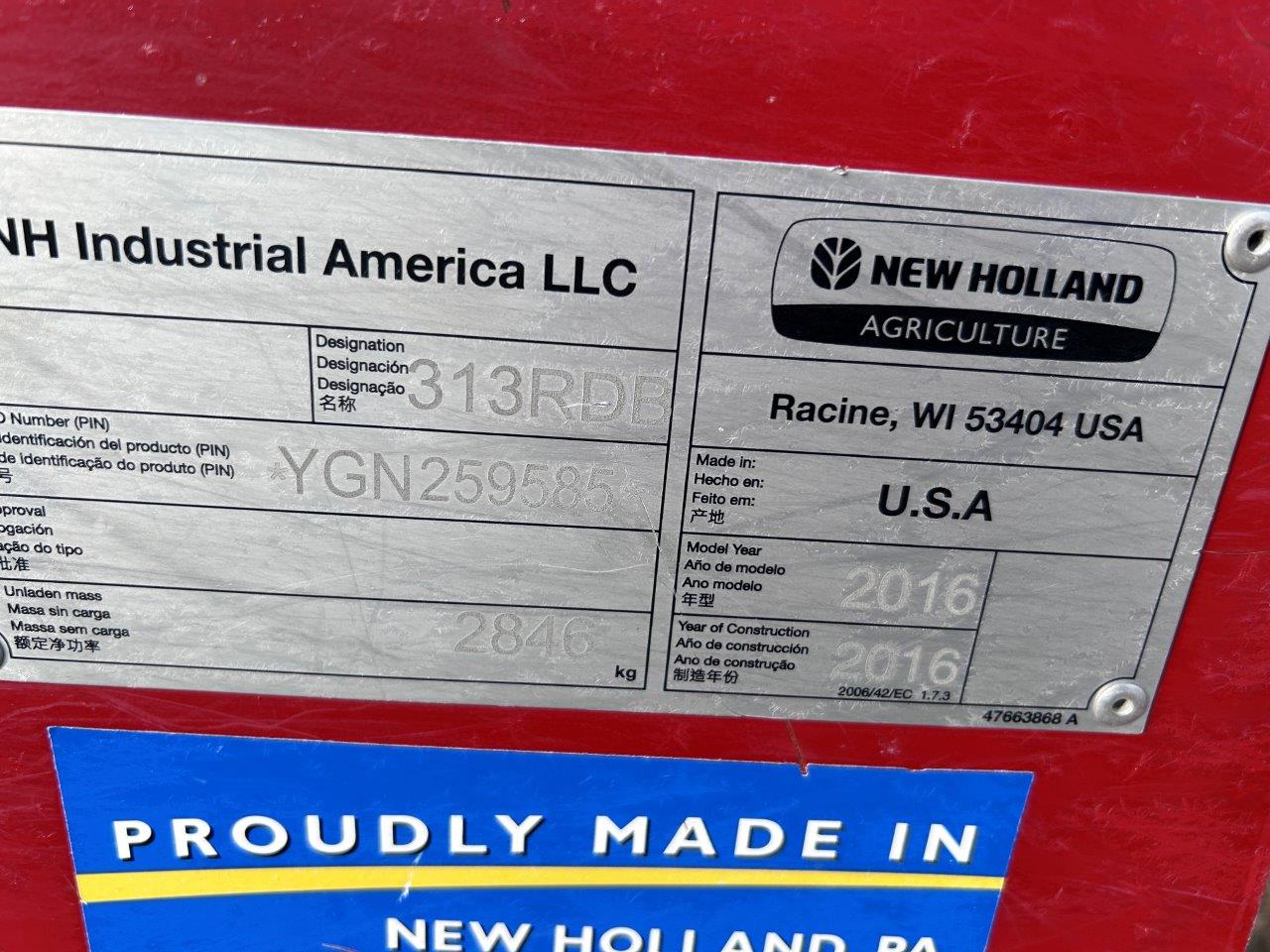 2016 New Holland 313 Mower Conditioner