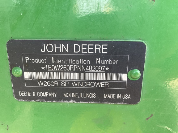 2022 John Deere W260R Windrower