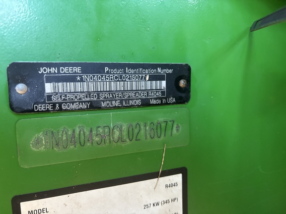 2021 John Deere R4045 Sprayer/High Clearance