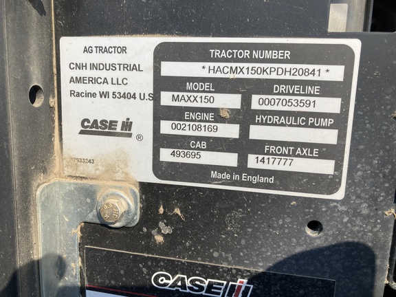 2023 Case IH Maxxum 150 CVX Tractor