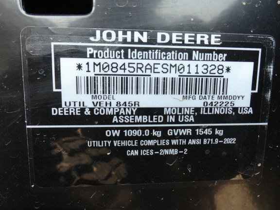 2025 John Deere XUV 845R ATV