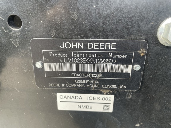 2019 John Deere 1023E Tractor Compact