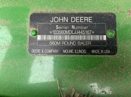 2018 John Deere 560M Baler/Round