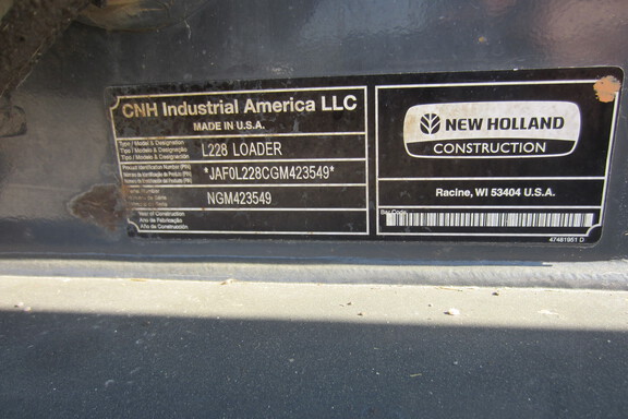 2017 New Holland L228 Skid Steer Loader